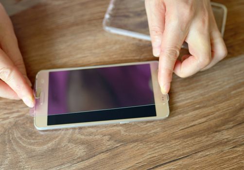 Kit of  installing safety glass on smartphone