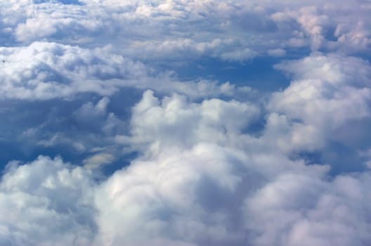 White fluffy clouds in a blue sky