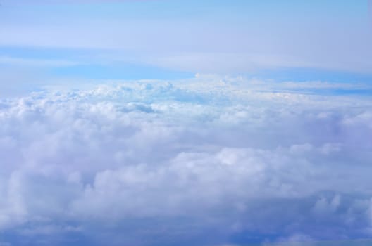 White fluffy clouds in a blue sky