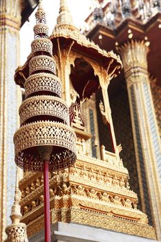 Temple of the Emerald Buddha, Royal Palace in Bangkok, Thailand. Full official name Wat Phra Si Rattana Satsadaram