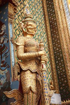 Temple of the Emerald Buddha, Royal Palace in Bangkok, Thailand. Full official name Wat Phra Si Rattana Satsadaram