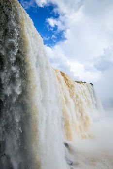 iguazu falls national park. tropical waterfalls and rainforest landscape