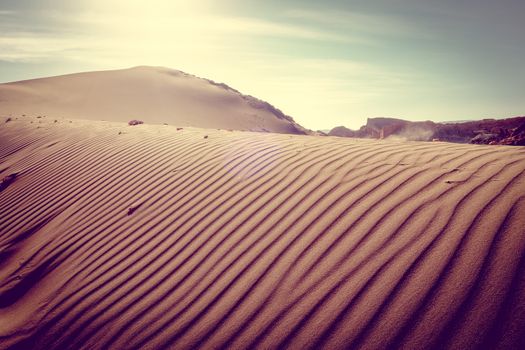 Sand dunes landscape in Valle de la Luna, San Pedro de Atacama, Chile