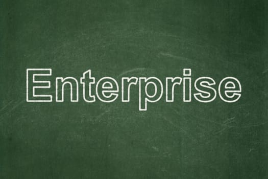 Finance concept: text Enterprise on Green chalkboard background