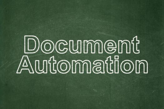 Finance concept: text Document Automation on Green chalkboard background
