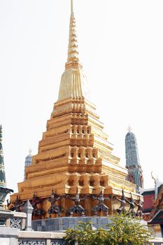 Temple of the Emerald Buddha, Royal Palace in Bangkok, Thailand. Full official name Wat Phra Si Rattana Satsadaram