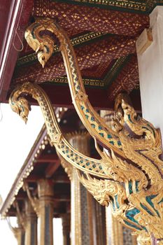 Temple of the Emerald Buddha, Royal Palace in Bangkok, Thailand. Full official name Wat Phra Si Rattana Satsadaram