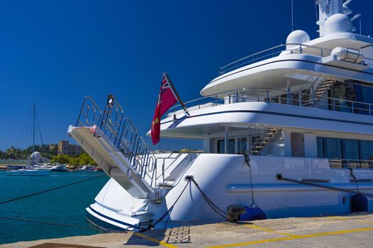 big sea boat is ready to go to the open sea and to sail