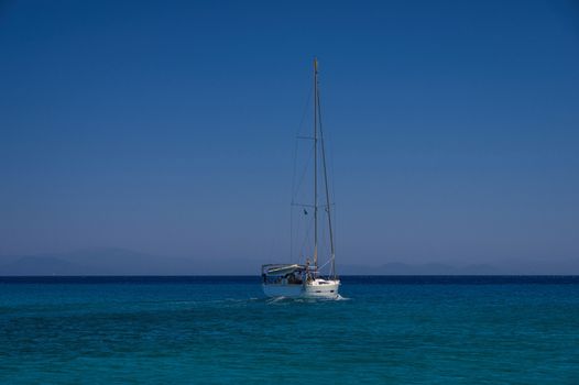 big sea boat is ready to go to the open sea and to sail