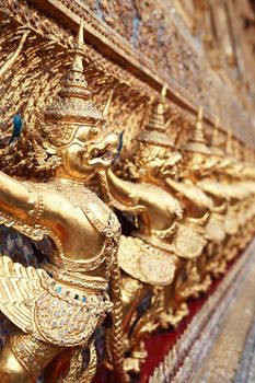 Temple of the Emerald Buddha, Royal Palace in Bangkok, Thailand. Full official name Wat Phra Si Rattana Satsadaram