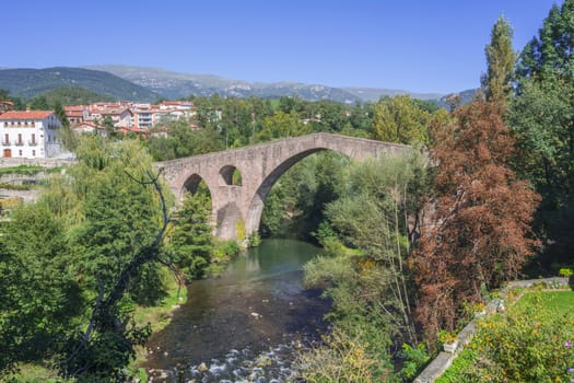 Medieval stone bridge, Sant Joan de les Abadesses, Girona, Spain