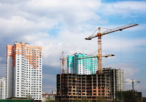 construction of new microdistrict in Kiev city