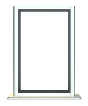 Vertical blank template outdoor lightbox. Isolated on white. 3D Illustration