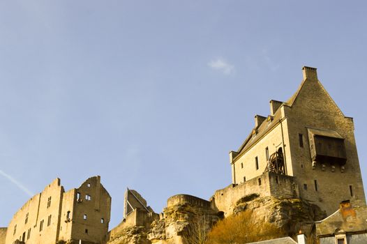 Ruins of the castle of Larochette in Luxembourg