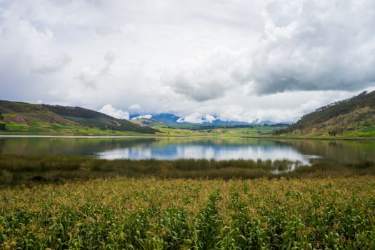 lake in the mountain region near Cuzco,Peru