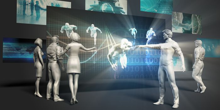 Sales Target Concept with Virtual Presentation Background