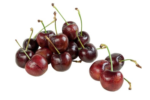 cherries isolated on white background. objects with clipping paths