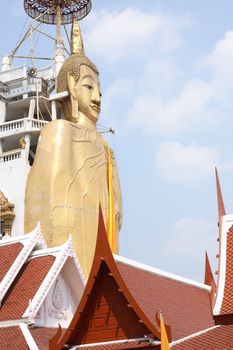 Big Standing Buddha at Wat Intharawihan temple, Bangkok, Thailand