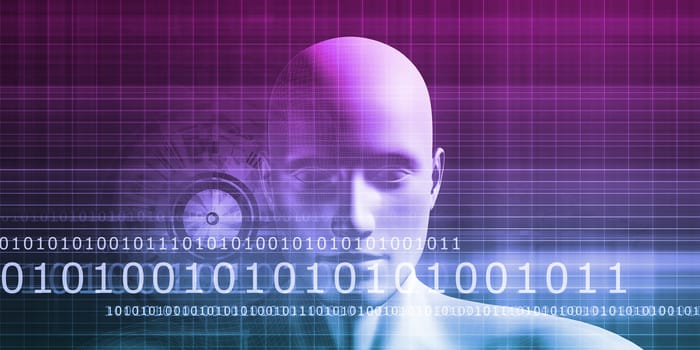 Science Technology Background as a Digital Binary Concept