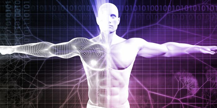Digital Anatomy with Technology Theme Concept as Art