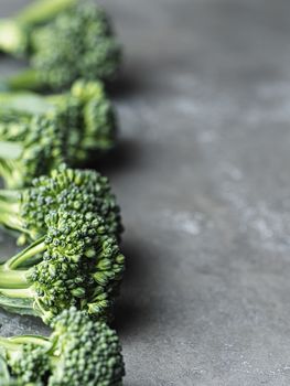 close up of broccolini green vegetable