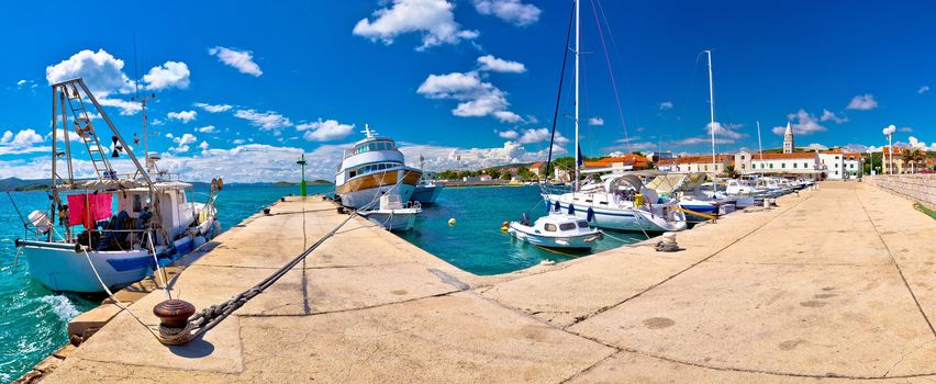 Turanj village harbor and waterfront view, Dalmatia, Croatia