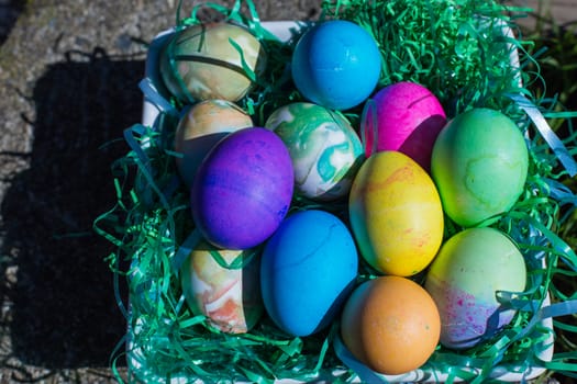 Multi colored easter eggs