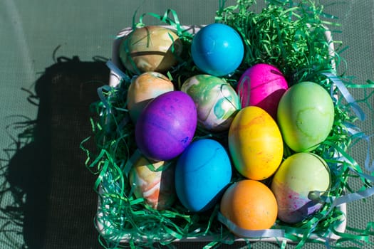 Multi colored easter eggs