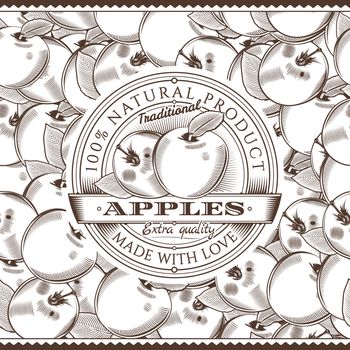 Label on seamless pattern in vintage style.