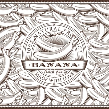 Label on seamless pattern in vintage style.