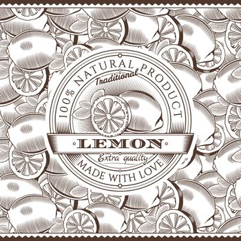 Label on seamless pattern in vintage style.