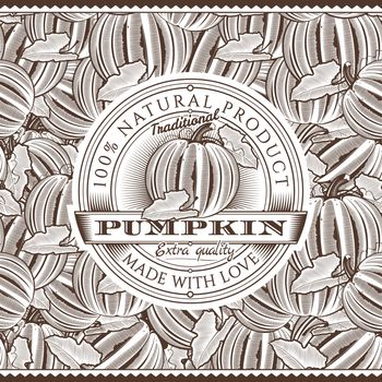 Label on seamless pattern in vintage style.