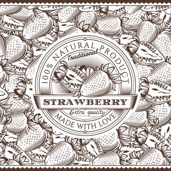 Label on seamless pattern in vintage style.