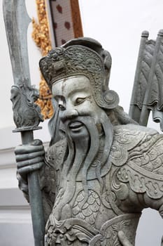 Detail of a Buddhist temple in Bangkok, Thailand