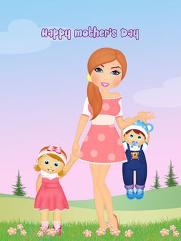 illustration of happy mother's day