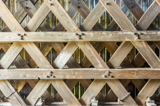 The Contoocook Railroad Bridge is a covered bridge on the former Contoocook Valley Railroad utilizing this double web town lattice construction.