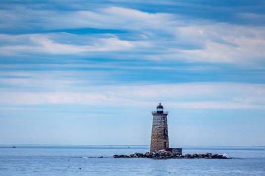 Whaleback Light is a historic lighthouse marking the mouth of the Piscataqua River between New Castle, New Hampshire and Kittery, Maine. It is located on a rocky outcrop offshore southwest of Fort Foster and south of Wood Island in Kittery. A light has been active at this location since 1820; the present tower was built in 1872.