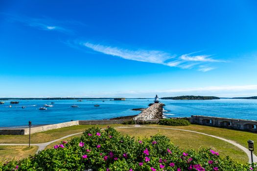 Spring Point Ledge Light is a sparkplug lighthouse in South Portland, Maine that marks a dangerous obstruction on the west side of the main shipping channel into Portland Harbor. It is now adjacent to the campus of Southern Maine Community College.