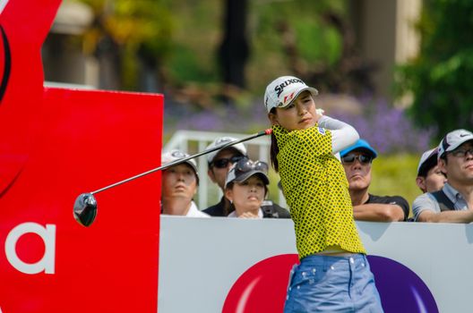CHONBURI - FEBRUARY 27: Sakura Yokomine of Japan in Honda LPGA Thailand 2016 at Siam Country Club, Pattaya Old Course on February 27, 2016 in Chonburi, Thailand.