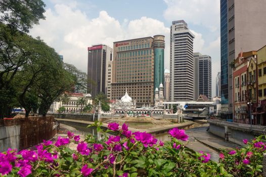 KUALA LUMPUR, MALAYSIA - JANUARY 16, 2016: Historic mosque of Masjid Jamek, It was built in 1909 and one of the oldest mosques in KualaLumpur located at the confluence of the Klang and Gombak River.