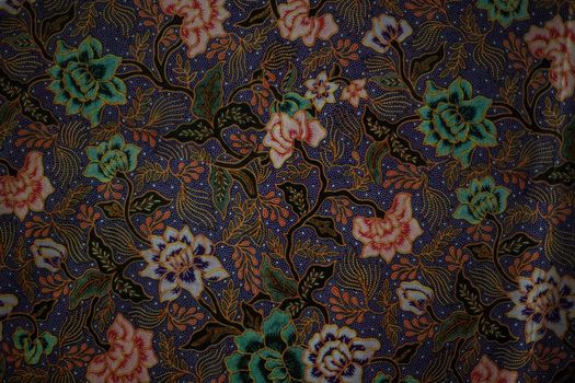 Fabric textile with flowers. Floral asian Photo background