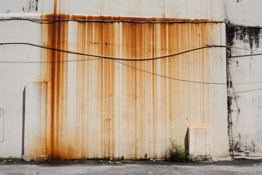 Rusty dirty moldy wall outdoor in Penang, Malaysia