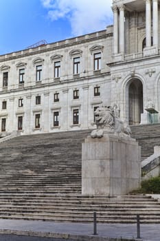 Monumental Portuguese Parliament (Sao Bento Palace), located in Lisbon, Portugal