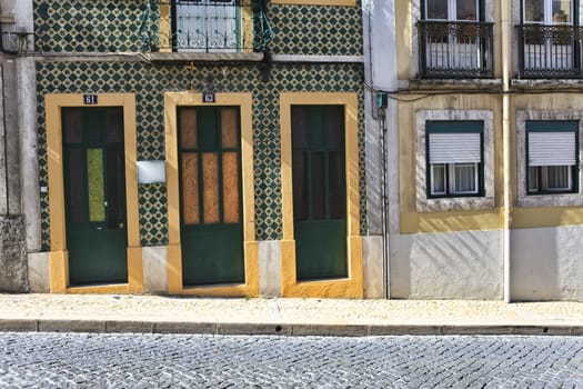 Street  in old town of Lisbon, Portugal
