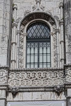 Lisbon - detail Jeronimos Monastery . UNESCO World Heritage Site