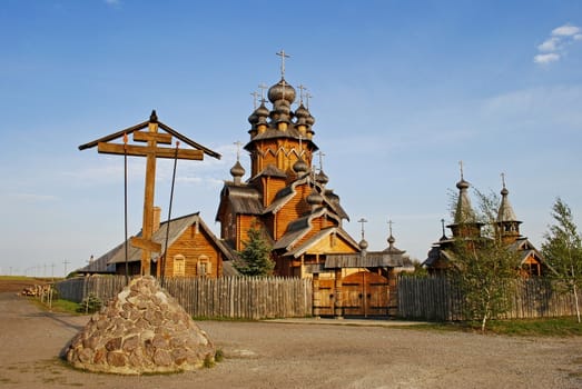 The Orthodox wooden church of All Saints in Holy Assumption Monastery.
