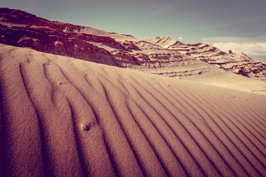 Sand dunes landscape in Valle de la Luna, San Pedro de Atacama, Chile