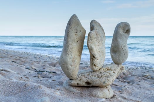 concept of balance and harmony. rocks on the coast of the Sea in the nature
