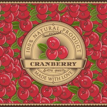 Label on seamless pattern in vintage style.