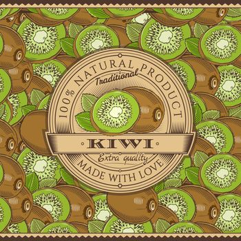 Label on seamless pattern in vintage style.